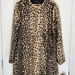 Dolce Cabo Leopard Print Faux Fur Coat